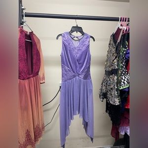 Lavender Velvet and Lace Dance Costume Dress